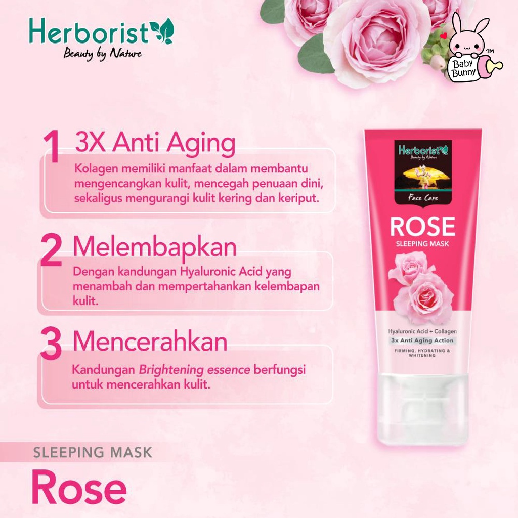 ❤ BELIA ❤ HERBORIST Rose Water &amp; Cleansing Milk | Sleeping Mask | Facial Wash | air mawar herborist