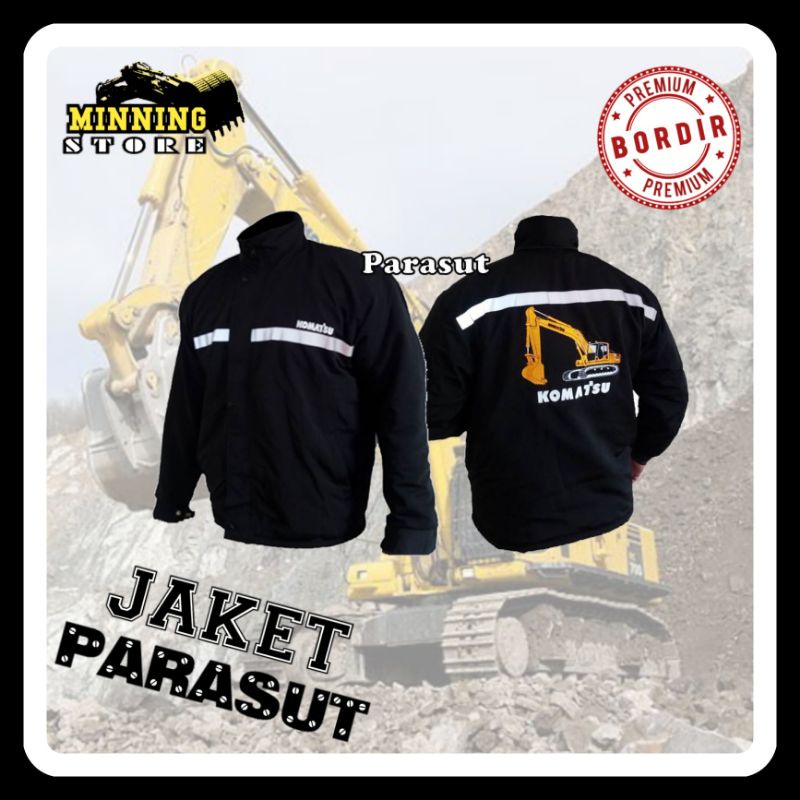 Jaket pria waterproof anti air parasut jaket tambang hitachi excavator