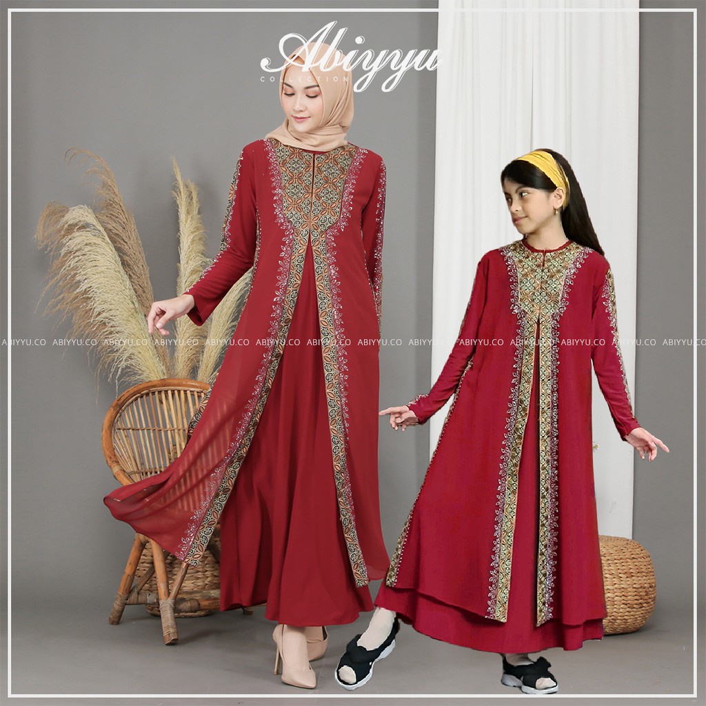 Abiyyuco - GL1042A | Gamis Abaya Turkey Anak Umur 4, 5, 6, 7, 8, 9, 10, 11, 12 tahun, Turki Remaja Umur 13 Tahun, Turkiy Hitam dan Warna, Bahan Jersey dan Ceruty