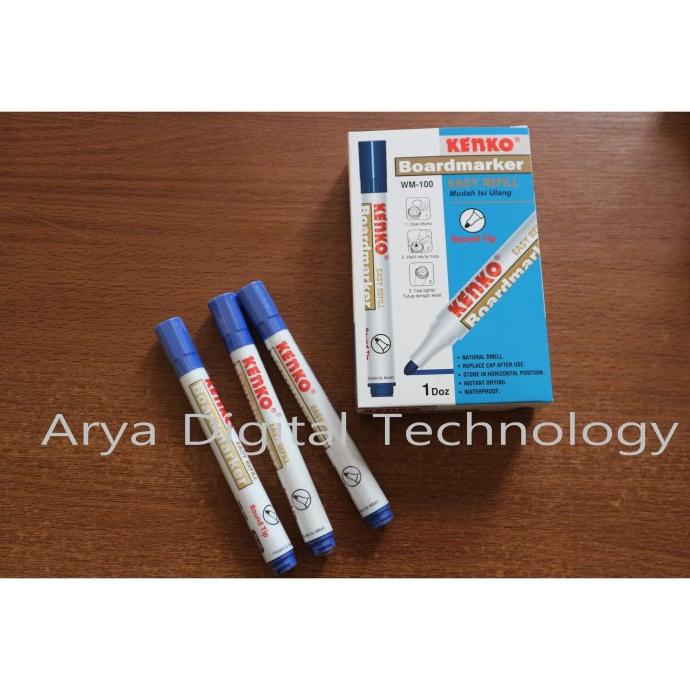 

Spidol Papan Tulis Whiteboard Boardmarker Kenko WM 100 Biru Murah Ori