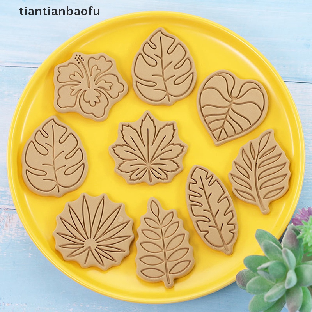 8pcs Cetakan Pemotong Kue / Biskuit / Fondant Bentuk Daun