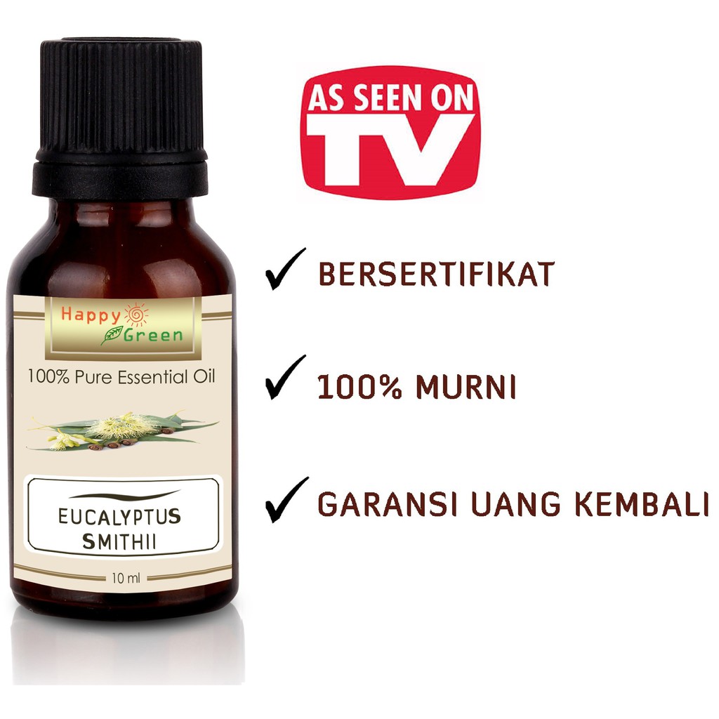 Happy Green Eucalyptus Smithii Essential Oil - Minyak Ekaliptus Smithii 100% Natural