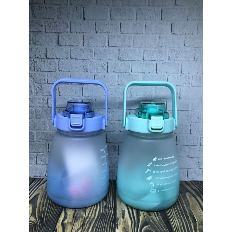 BOTOL GEMOY ORIGINAL Full Pastel Rainbow 1400ML / Botol  PELANGI BPA FREE / Free STICKER 3D Dan 2D free Packing Bubble Wrap