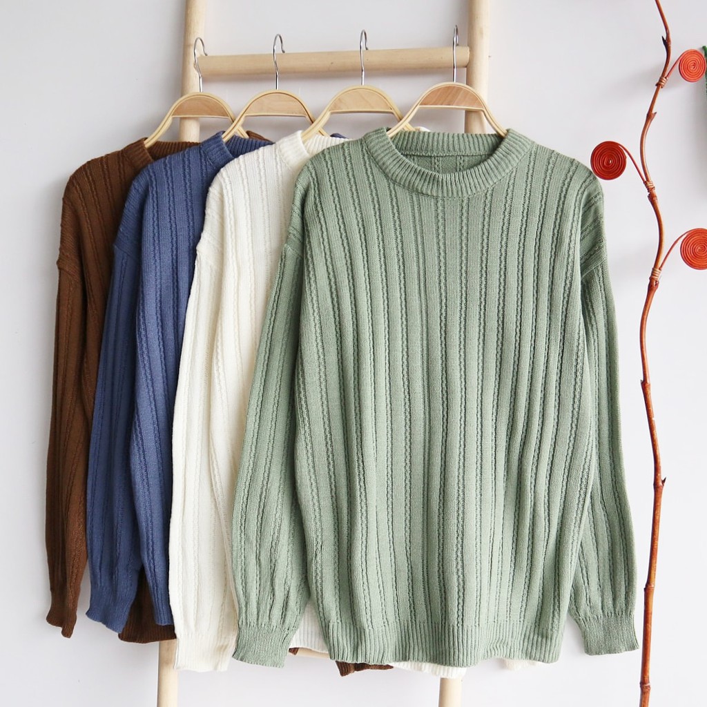 ASYA Sweater Rajut Wanita Lengan Panjang Polos Suiter Premium Tebal Sweter Cewe Switer Murah