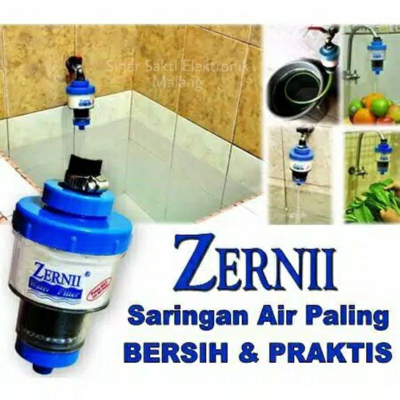 Zerni Filter Air Kran Pemurni Saringan Air Kotor Zernii Karbon Water Filter Penjernih Penyaring Air Malang