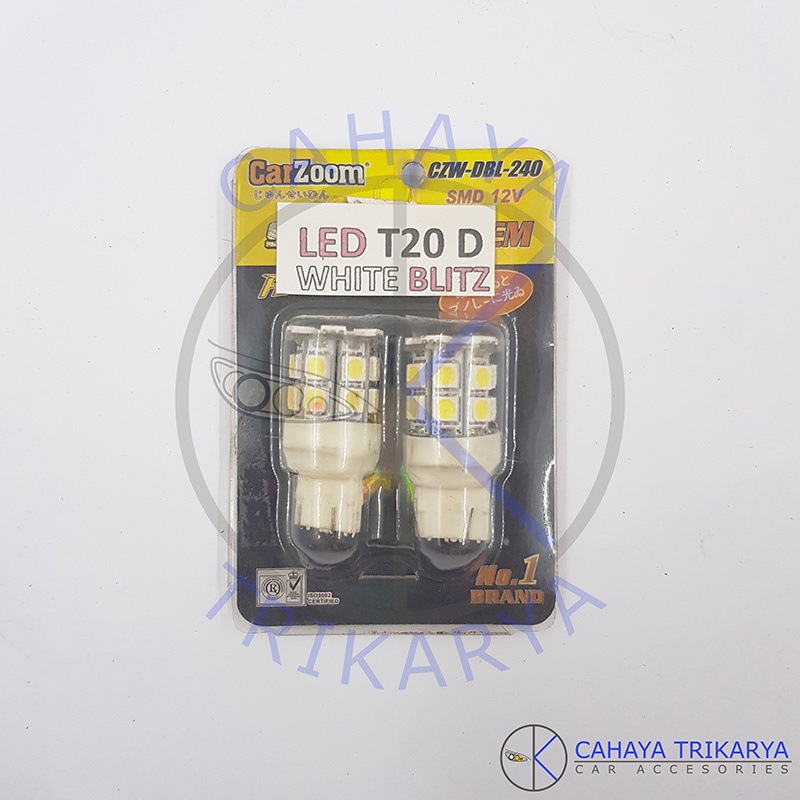 Bohlam Lampu Mobil 20 LED Rem / Stop T20 Kaki 2 Blitz / Strobo / Kedip 12V Dop / Bulb