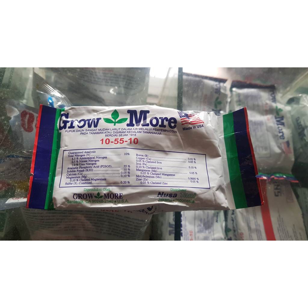 Pupuk Growmore 10-55-10 100 gr untuk buah dan bunga