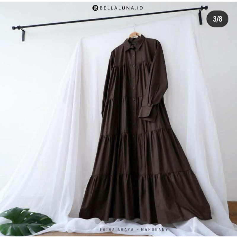 Faiha Abaya by bellaluna id Mahogany