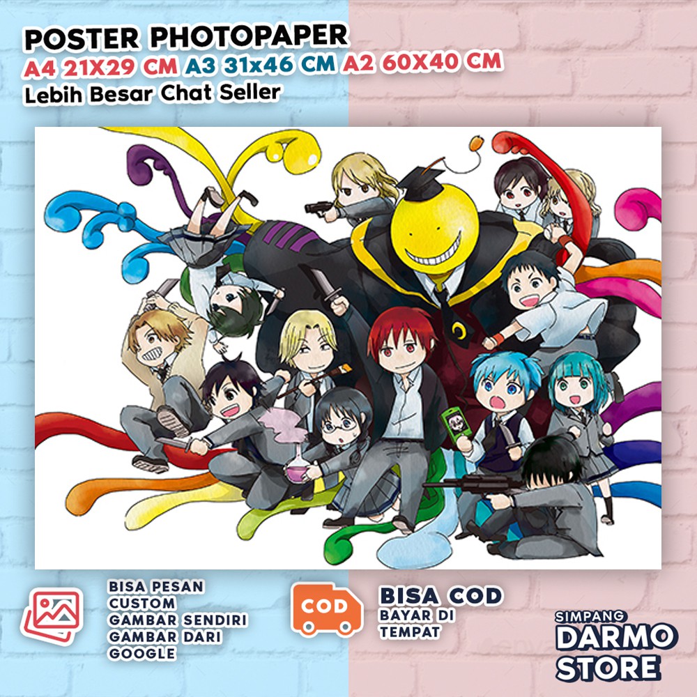 Poster Assassination Classroom Koro Sensei Nagisa Karma Irina Anime Aesthetic Wibu bs custom ACAX-1