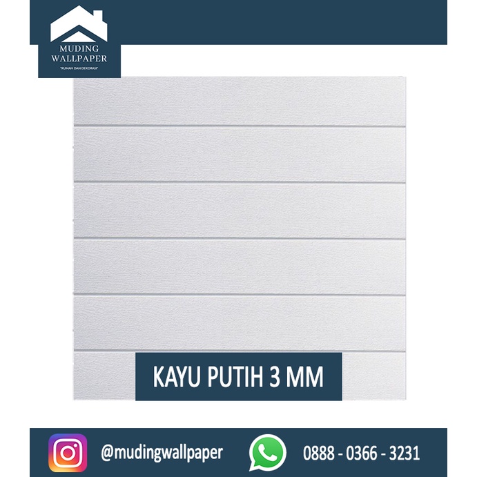 Wallpaper Bata Putih 3D Foam 77 x 70 cm-Kayu Putih 3.5 MM