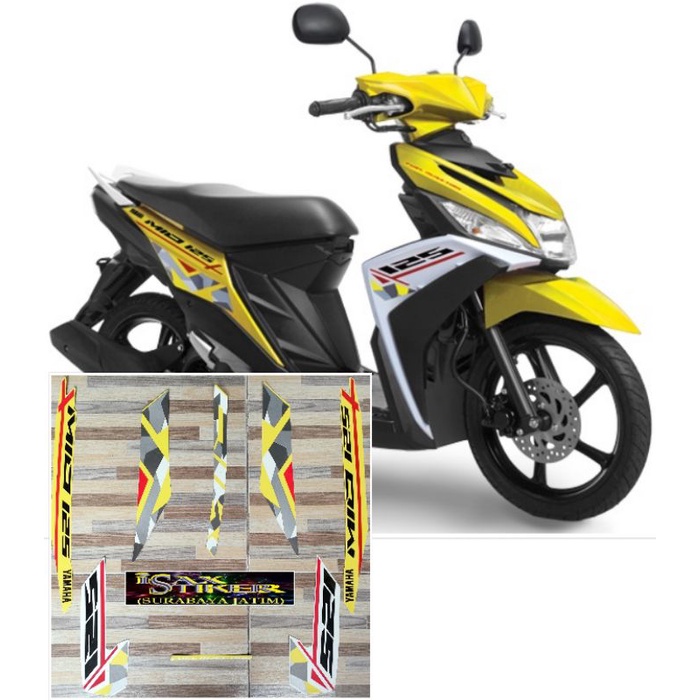 striping original Yamaha Mio M3 warna kuning tahun 2016