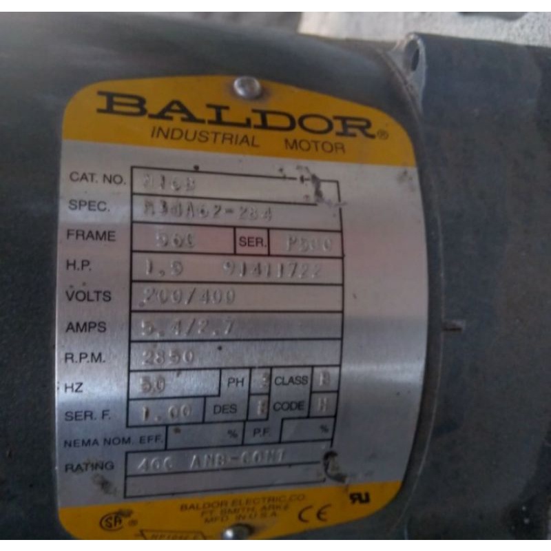 Baldor Industrial Motor Blower Ac 3phase