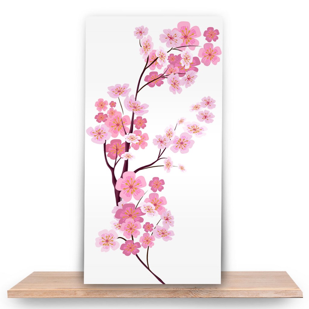 Hiasan Dinding Walldecor Shabby Chic Motif Bunga Sakura Baa3