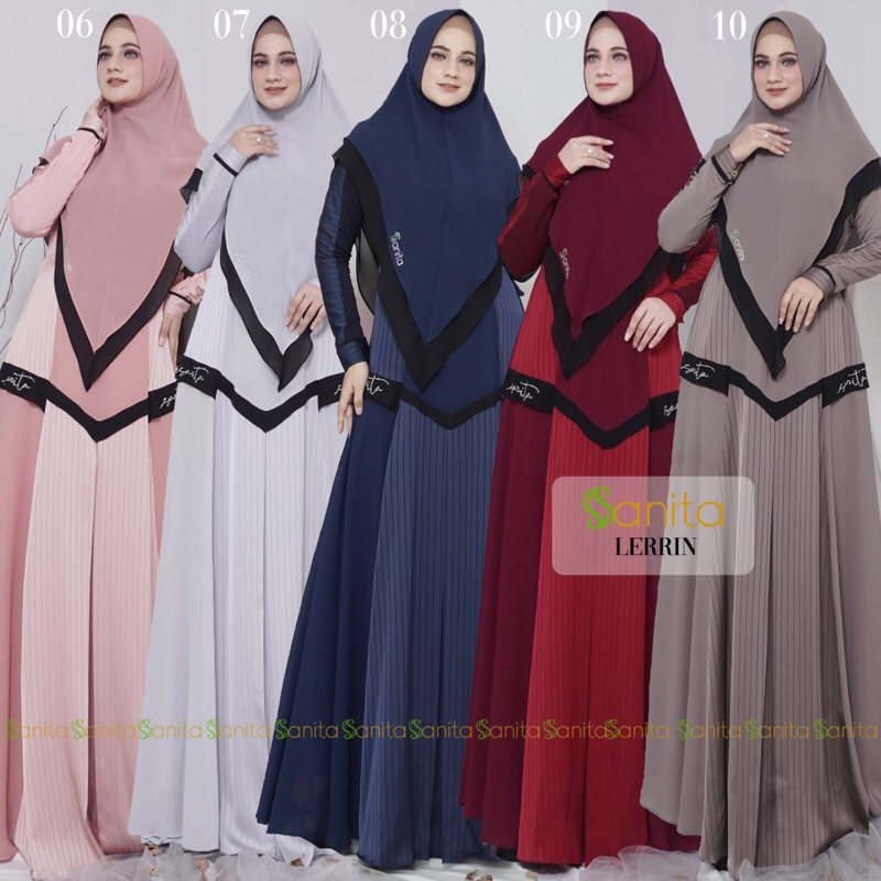 Gamis Syari Trivia Lerrin Original By Sanita (READY SIAP KIRIM)