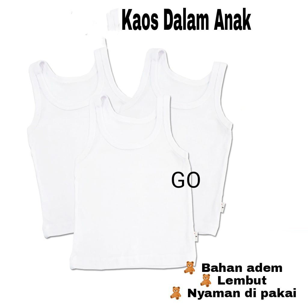 gos KAOS DALAM SINGLET PUTIH Anak Kaos Dalam Anak Singlet Laki Laki Dan Perempuan