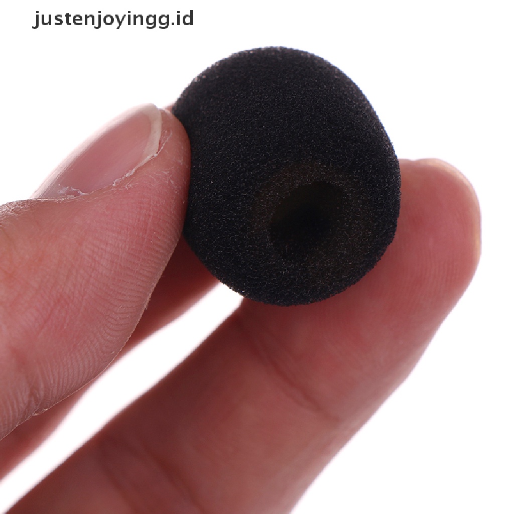 // justenjoyingg.id // 10pcs Practical Small Black Microphone Headset Windscreen Sponge Foam Mic Cover ~