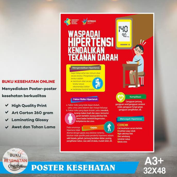 

Poster Kesehatan Waspadai Hipertensi A - LAMINATING GLOSSY TERLENGKAP