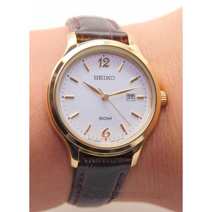 Seiko Ladies SUR790P1 Quartz Gold Polished Case | Jam Wanita SUR 790