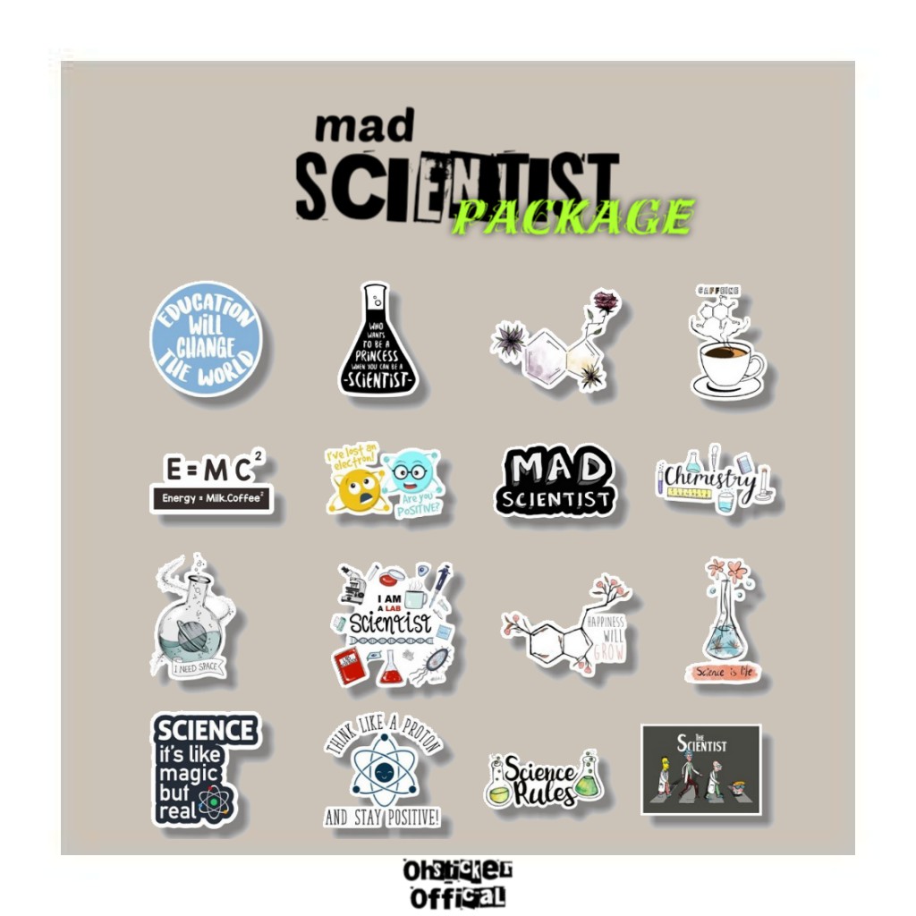 

STICKER AESTHETIC SCIENTIST SERIES STIKER CASE HANDPHONE LAPTOP STIKER DECAL BUJO DECO TUMBLR DIY