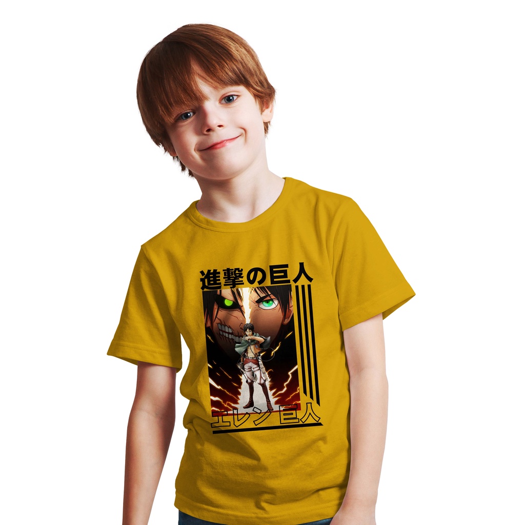 T-SHIRT KIDS ANAK ANIME EREN YEAGER SCOUTING LEGION SNK/AOT UNISEX