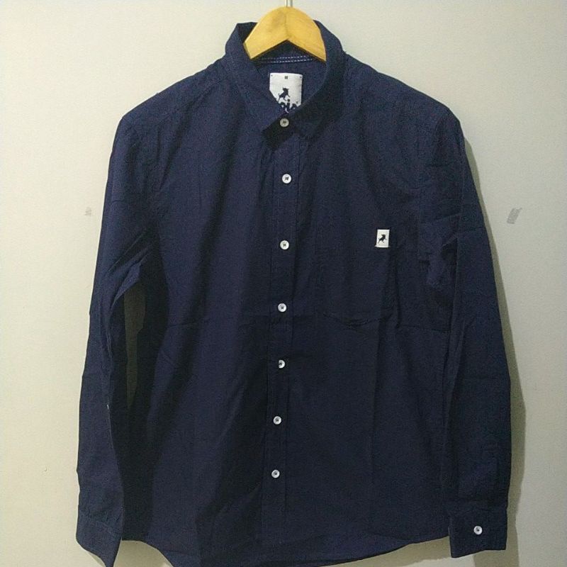 KLL302 NEW KEMEJA LENGAN PANJANG MODEL SLIM FIT POLOS WARNA NAVY LOIS ORIGINAL