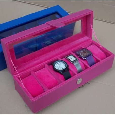 Box Jam Tangan isi 6 Warna FANTA / Kotak Tempat Jam Tangan / Watch Box Organizer