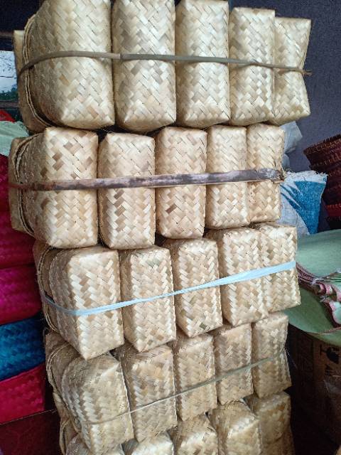 Besek bambu persegi panjang sepasang