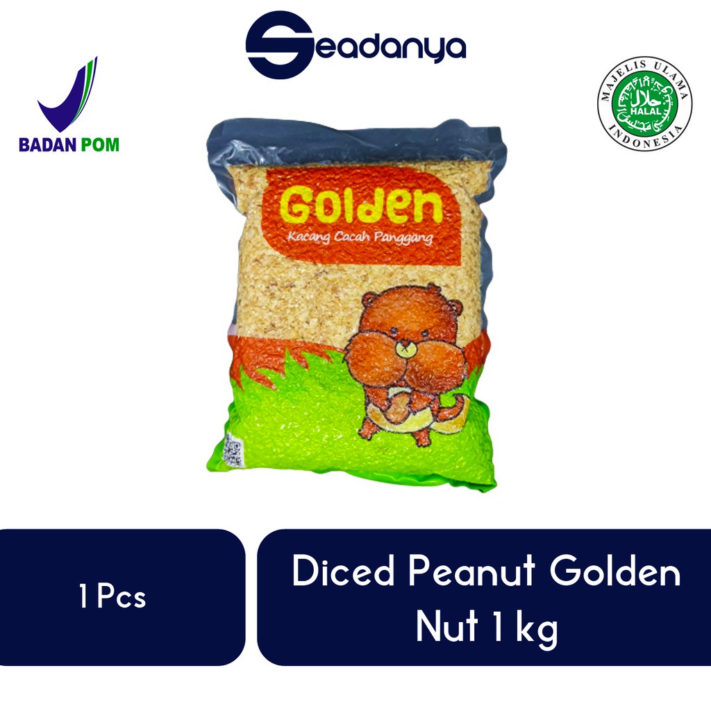 

Diced Peanut Golden Nut 1Kg-Diced Peanut Golden Nut/Dicet Peanut Golden Nut/Kacang Cacah Panggang 1k/Kacang Cacah