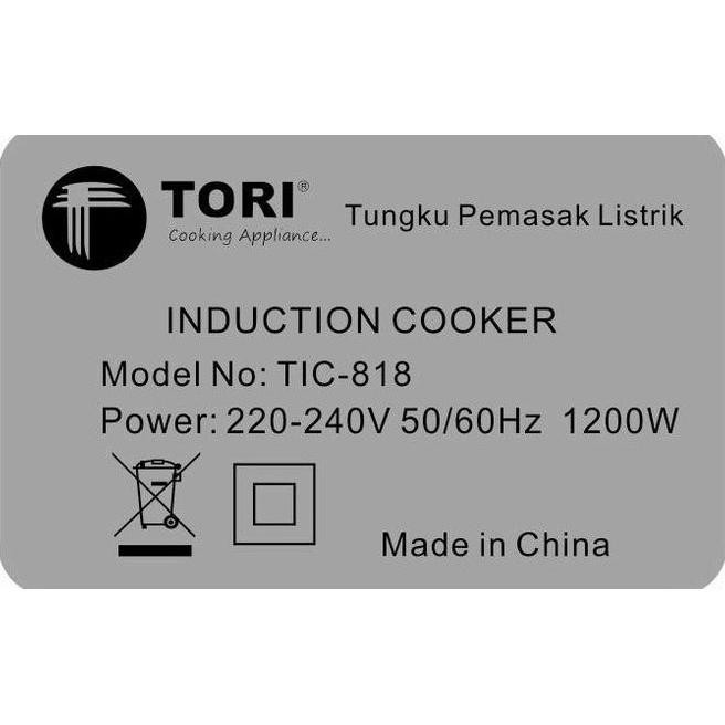 Hot Sale Tori Kompor Induksi Tic 818 1200Watt Kompor Listrik Tori Juangjain