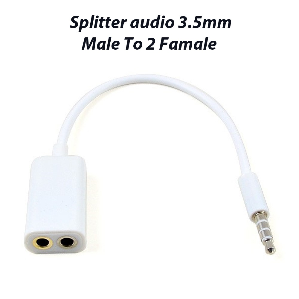 Trend-Kabel Splitter Audio Male to 2 Female for Earphone Only -Putih