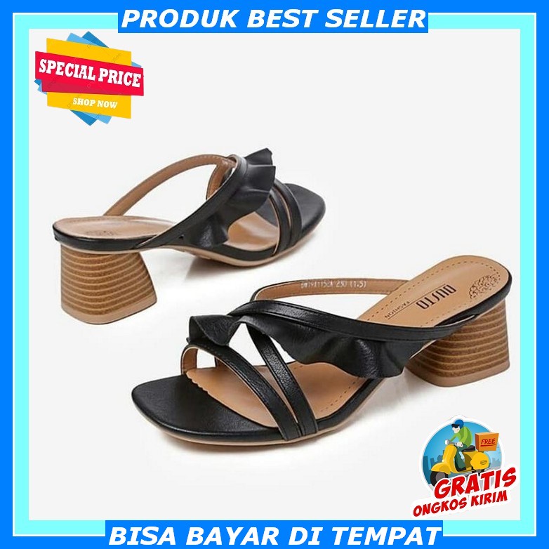 Dion High/Chuncy Heels Wanita, Import Hak Tahu Delia - Sendal Hak Tahu Brukat - Heels Wanita Heels H