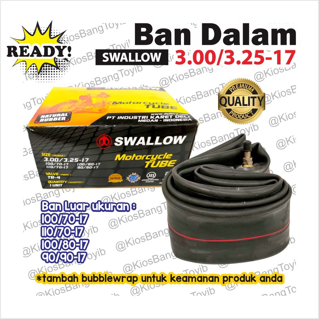 Ban Dalam Swallow Bebek Matic Ring 14 Ring 16 Ring 17