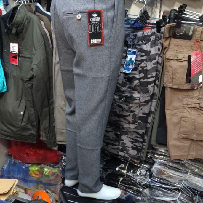 CELANA BAHAN PRIA SLIMFIT, KANTOR /FORMAL CALBIN "original" bahan wol slimfit