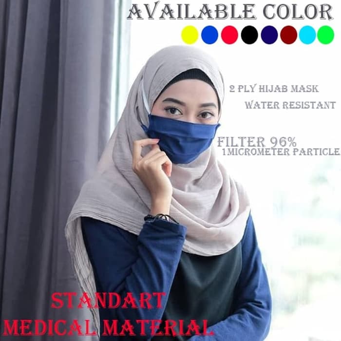 Masker 2 PLY Hijab Standar Medis Kain Spunbond Dua Lapis RANDOM