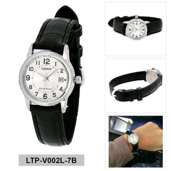 CASIO Original LTP-V002L Series (Jam Tangan Kulit Wanita)