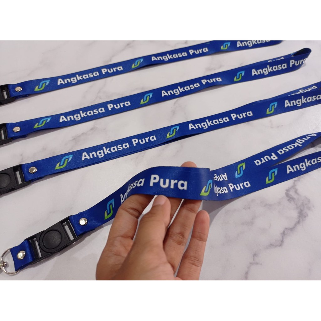 

Lanyard ANGKASA PURA BIRU | custom logo | print lanyard - gantungan hp - holder - yoyo logo pws