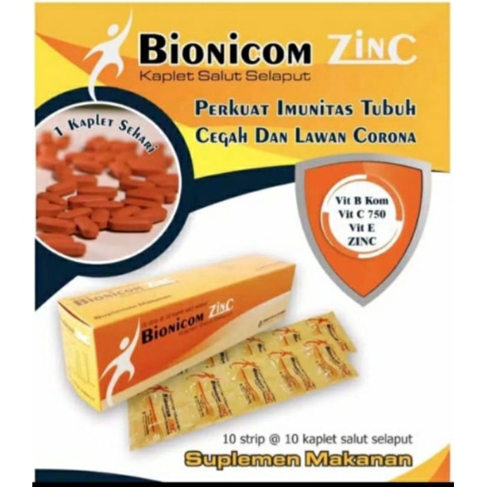 BIONICOM ZINC mengandung vit C dan zinc. Kandungan serupa dengan ZEGAVIT dan BECOM ZET
