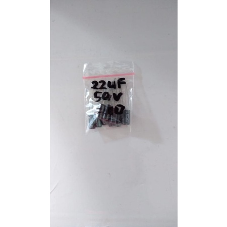 ELCO CAPACITOR 22uf 50v KAPASITOR 22uf50V ( 1 pack isi 10 buah )