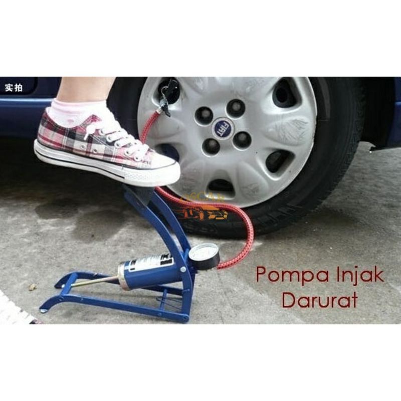 Pompa Injak Kaki Foot Pump Portable Ban Motor Mobil Sepeda Bola