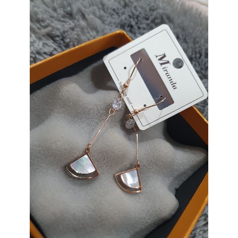 Anting Titanium asli rosegold Anti karat anti alergi Earring Stainless steel ori mata 0939