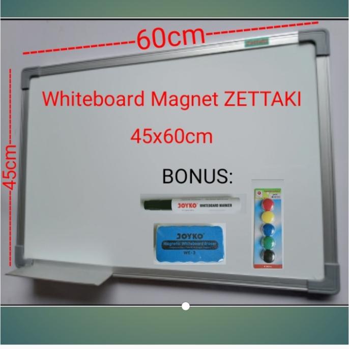 

Office & Stationery | Alat Tulis | Papan Tulis Magnet Whiteboard Gantung Single Face Zettaki 45X60Cm | Best Seller