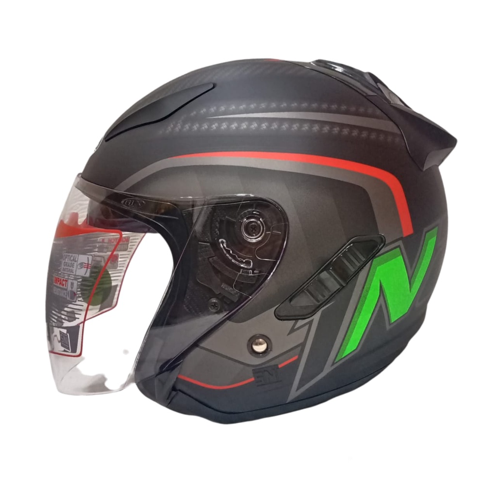 Helm Shel Rover Motif Motogear Doubel Visor 2V Black Doff