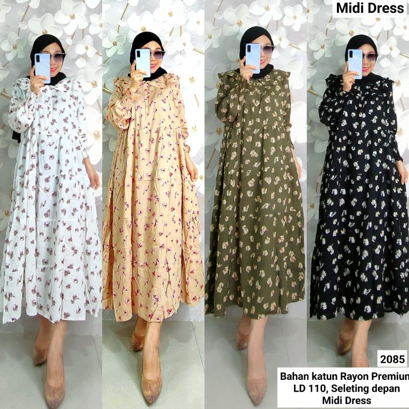 Gamis dan Midi dress motif bunga