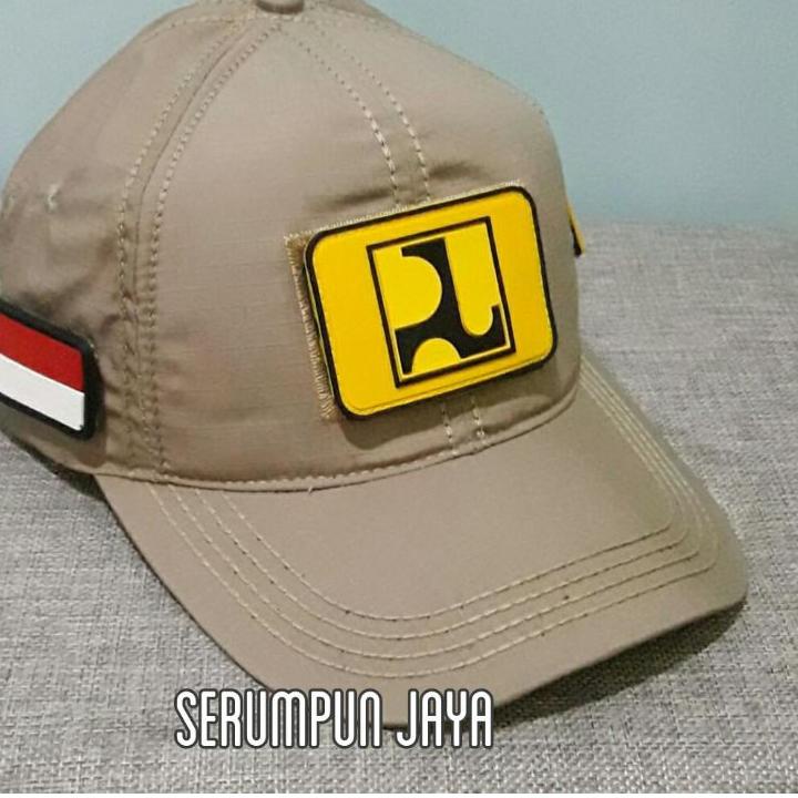 SALEE.. TOPI PUPR - TOPI PUPR TAN 3PATCH VELCRO