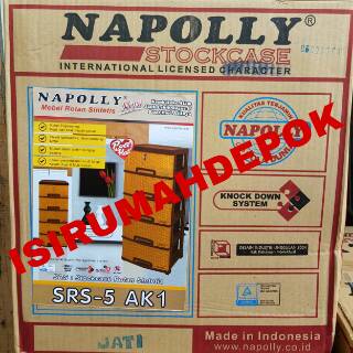  Lemari  Plastik  Napolly  Motif ROTAN  5 Susun Modern 