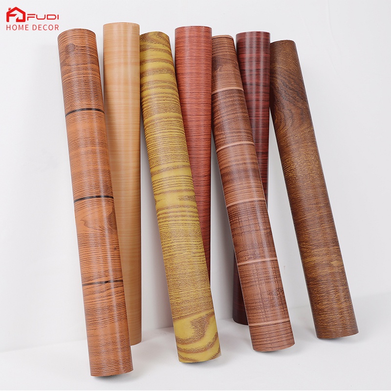 Grosir Wallpaper Dinding Motif natural kayu Kamar ruang keluarga anak PVC berkualitas Premium self a