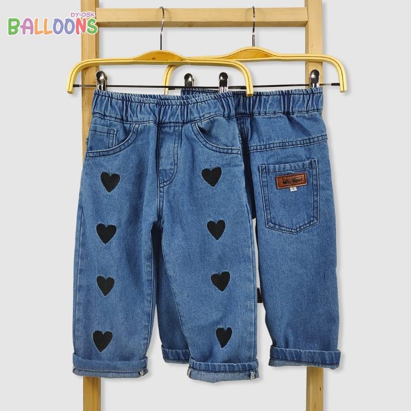 CELANA JEANS ANAK PEREMPUAN - JEANS LOVE CANTIK JEANS PANJANG