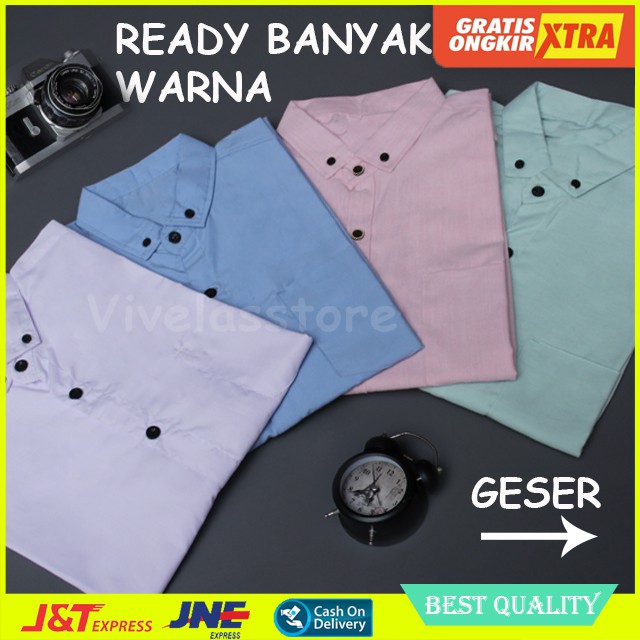 KEMEJA PRIA HEM LENGAN PENDEK PANJANG POLOS COWOK KASUAL COWO DISTRO CASUAL FORMAL KANTOR MURAH PRIA