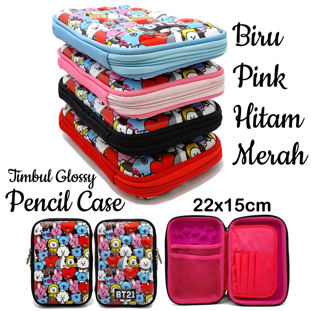 Tempat Kotak Pouch Pensil Pen Unicorn BT21 Pencil Case Anak Perempuan