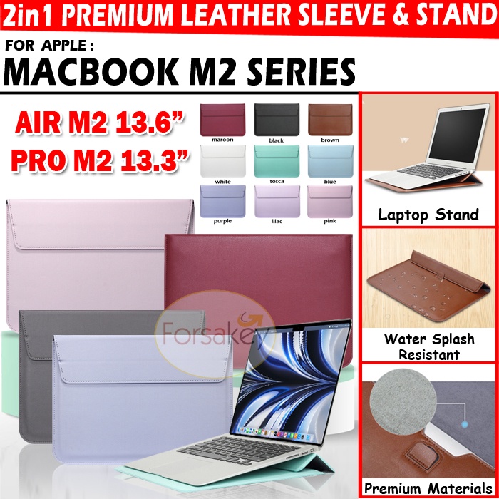 macbook air m1 m2 13 3 13 6 inch 2022 2020 2021 leather sleeve pouch tas sarung case casing cover ba